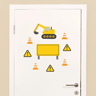 Vorschau von Tür-Sticker: Baufahrzeuge