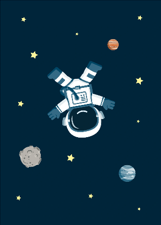 Blauer Astronaut