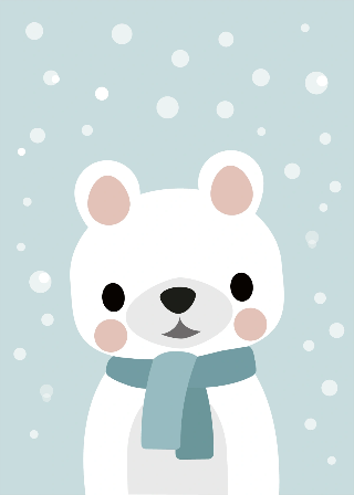Eisbär mit Schal