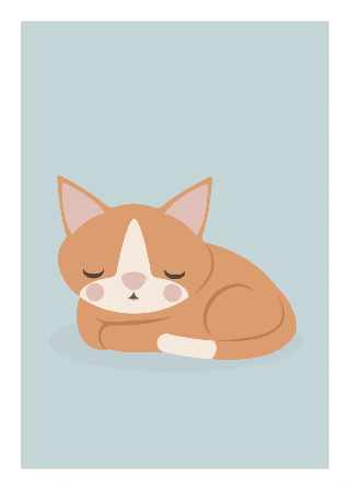 Orange Katze schlafend