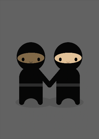 Vorschau von Poster: Ninja Freunde - Grau