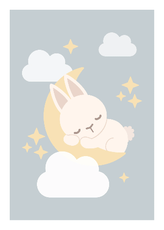 Vorschau von Poster: Schlafendes Kaninchenbaby