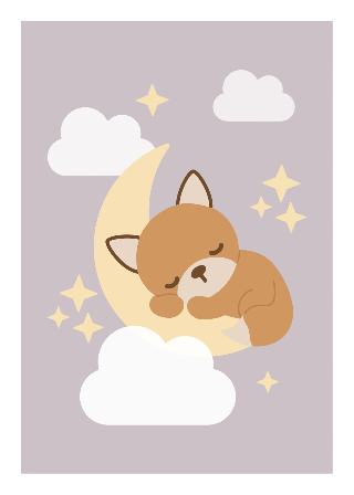 Vorschau von Poster: Schlafendes Fuchsbaby
