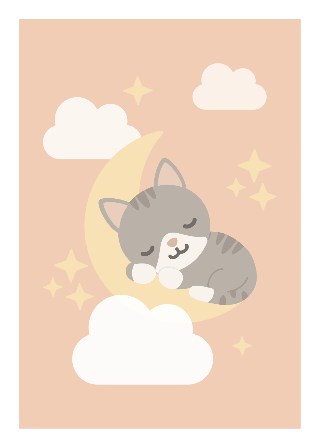 Vorschau von Poster: Schlafendes Katzenbaby