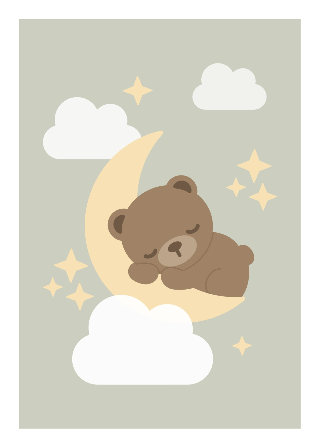 Vorschau von Poster: Schlafendes Bärenbaby