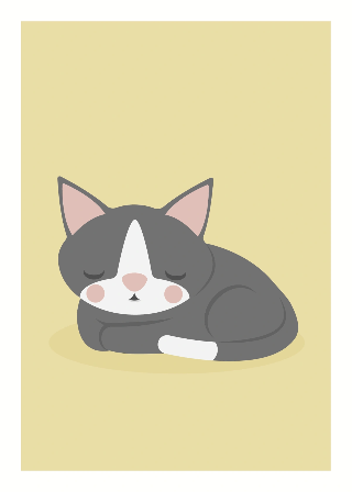 Vorschau von Poster: Graue Katze schlafend