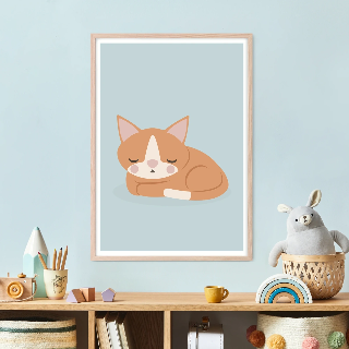 Vorschau von Poster: Orange Katze schlafend