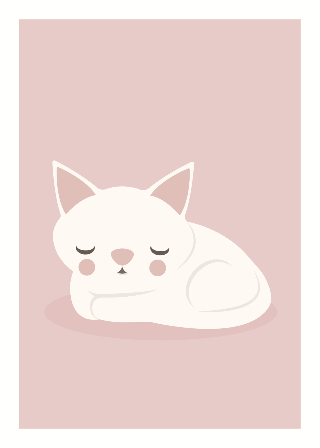 Vorschau von Poster: Weiße Katze schlafend