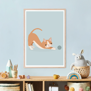 Vorschau von Poster: Orange Katze spielend