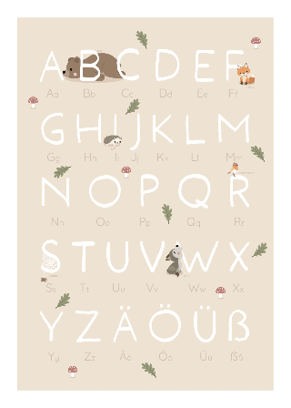 Alphabet mit Waldbewohnern