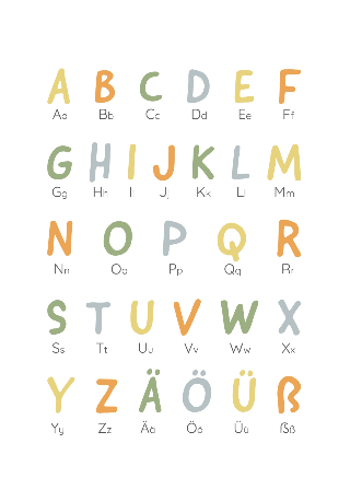 Alphabet in fröhlichen Farben