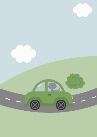 Vorschau von Poster: Grünes Auto unterwegs