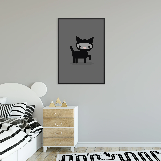 Vorschau von Poster: Ninja Katze - Grau