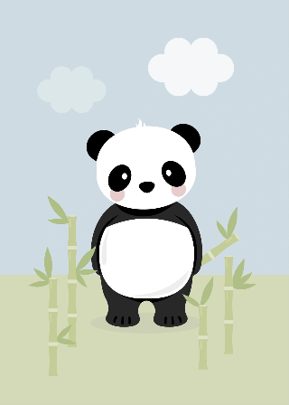 Vorschau von Poster: Panda im Bambus