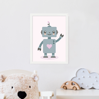 Vorschau von Poster: Roboter stehend mit Herz