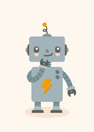 Vorschau von Poster: Roboter stehend mit Blitz