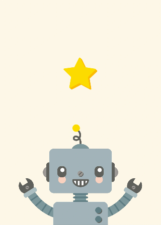 Roboter und Stern