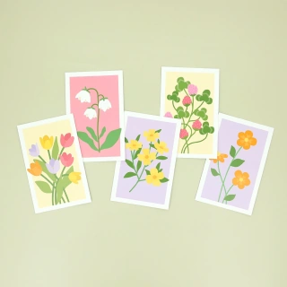 Geburtstagskarte: Blumen (10 stk.) 6/6