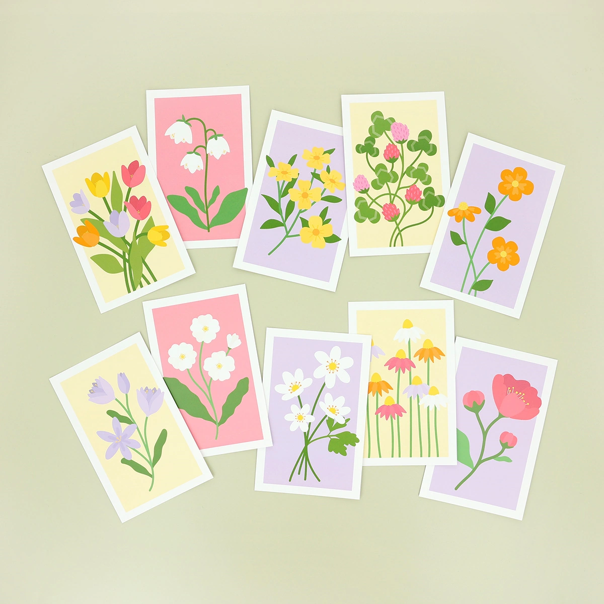 Geburtstagskarte: Blumen (10 stk.) 1/6