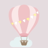Rosa Heißluftballon