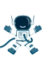 Blauer Astronaut