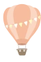 Oranger Heißluftballon