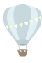 Blauer Heißluftballon